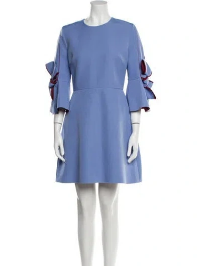Pre-owned Roksanda Crew Neck Mini Dress In Blue