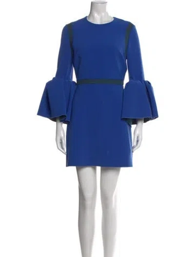 Pre-owned Roksanda Crew Neck Mini Dress In Blue