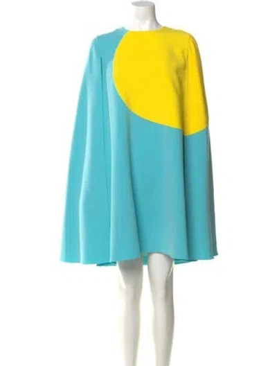 Pre-owned Roksanda Crew Neck Mini Dress In Blue