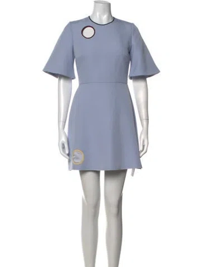 Pre-owned Roksanda Crew Neck Mini Dress In Blue