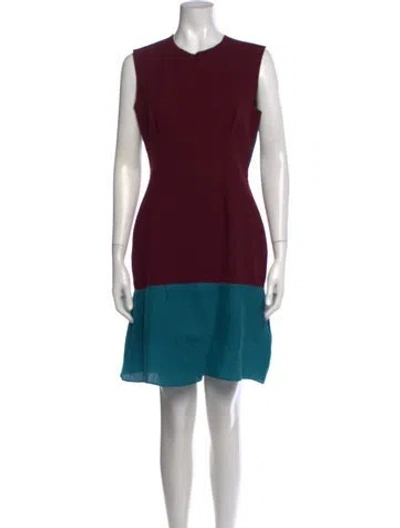 Pre-owned Roksanda Crew Neck Mini Dress In Burgundy