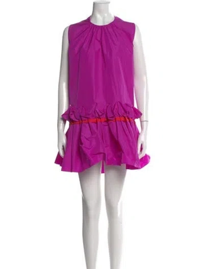 Pre-owned Roksanda Crew Neck Mini Dress In Purple