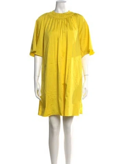 Pre-owned Roksanda Crew Neck Mini Dress In Yellow