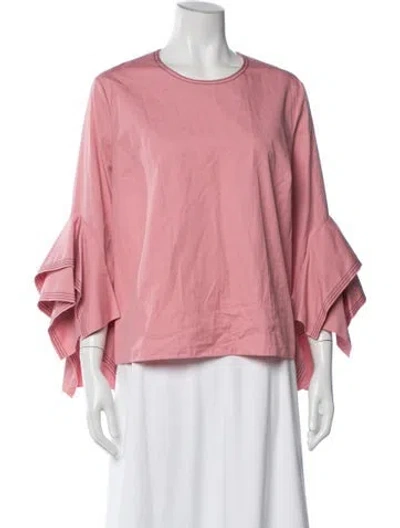 Pre-owned Roksanda Crew Neck Short Sleeve Top In Pink