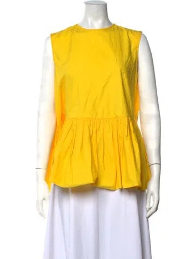 Pre-owned Roksanda Crew Neck Sleeveless Top In Yellow