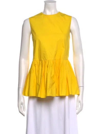 Pre-owned Roksanda Crew Neck Sleeveless Top In Yellow