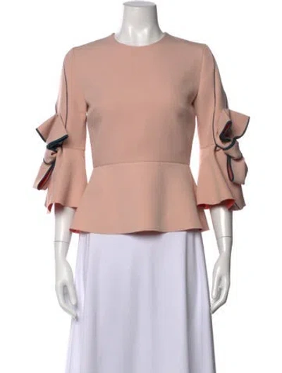 Pre-owned Roksanda Crew Neck Three-quarter Sleeve Top In Pink