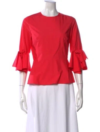 Pre-owned Roksanda Crew Neck Three-quarter Sleeve Top In Pink