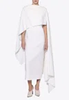 Roksanda Demetria Cape-effect Crepe Midi Dress In White