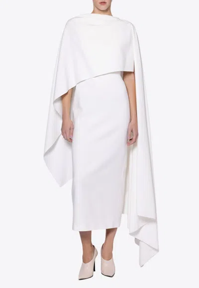 ROKSANDA DEMETRIA CAPE-EFFECT CREPE MIDI DRESS