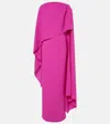 Roksanda Demetria Cape-effect Pleated Crepe Gown In Pink