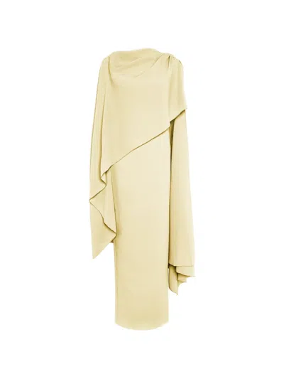 Roksanda Demetria Cape-detail Maxi Dress In Yellow