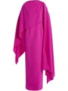 Roksanda Demetria Cape-effect Pleated Crepe Gown In Pink
