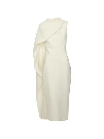 Pre-owned Roksanda Edith Asymmetrical Panelled Midi Dress In Neutral