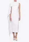 Roksanda Demetria Cape-effect Crepe Midi Dress In White