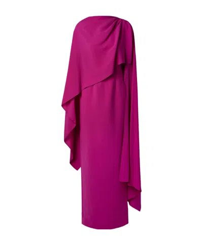 Roksanda Effect Pleated Crepe Gown In Purple