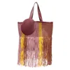 Roksanda Eider Calfskin Leather Woven Fringe Large Bag In Multi