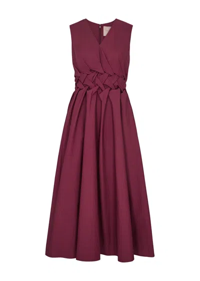 Roksanda Eifal Midi Dress In Burgundy