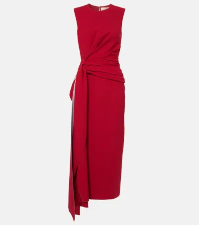 Roksanda Elham Draped Crepe Midi Dress In Red