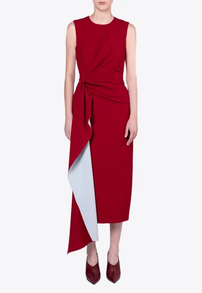 Roksanda Elham Draped Crepe Midi Dress In Red