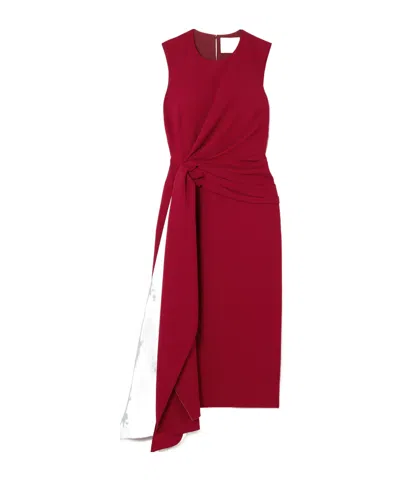 Roksanda Elham Draped Crepe Midi Dress In Red