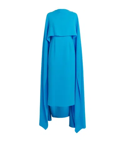 Roksanda Elina Cape Midi Dress In Blue