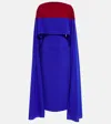 Roksanda Elina Cape Midi Dress In Persian Blue/sangria