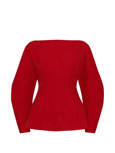 Roksanda Eni Textured-finish Top In Red