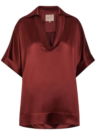 Roksanda Enira Satin-finish Blouse In Brown