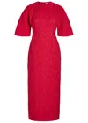 Roksanda Falah Cloqué Midi Dress In Red