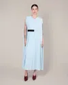 Roksanda Fyera Belted Cape-effect Crepe Midi Dress In Blue