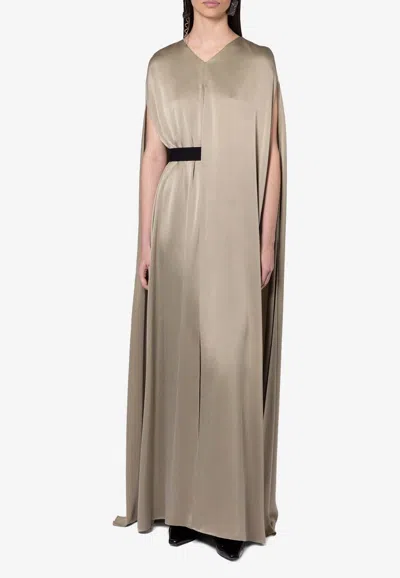 ROKSANDA FYERIS CAPED-OVERLAY BELTED GOWN