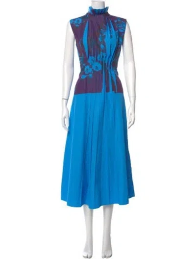 Pre-owned Roksanda Graphic Print Midi Length Dress In Blue