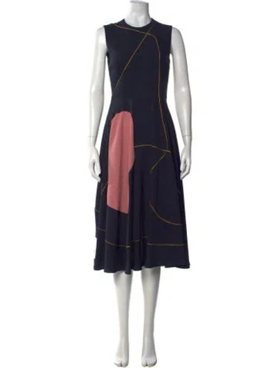 Pre-owned Roksanda Graphic Print Midi Length Dress In Green