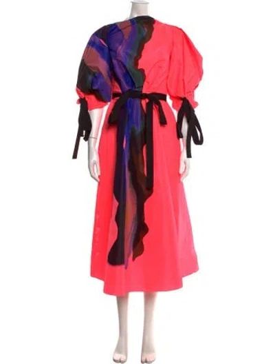Pre-owned Roksanda Graphic Print Midi Length Dress In Pink