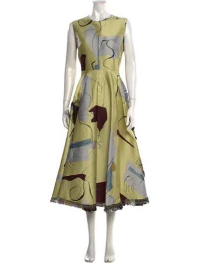 Pre-owned Roksanda Graphic Print Midi Length Dress In Yellow