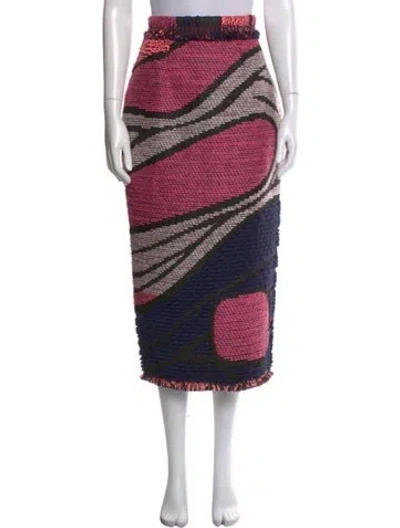 Pre-owned Roksanda Graphic Print Midi Length Skirt In Pink