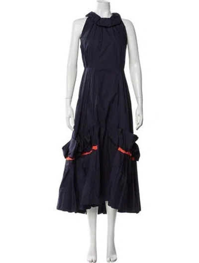 Pre-owned Roksanda Halterneck Midi Length Dress In Blue