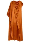 Roksanda Hiba Asymmetric Draped Silk Maxi Dress In Orange