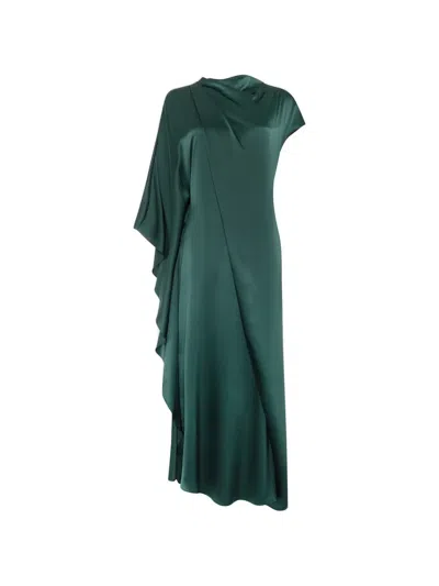 Roksanda Hiba Draped Asymmetric Dress In Green