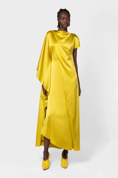 Roksanda Hiba Draped Silk Dress In Orange