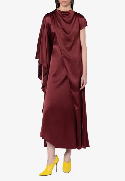 Roksanda Hiba Silk Midi Dress In Brown