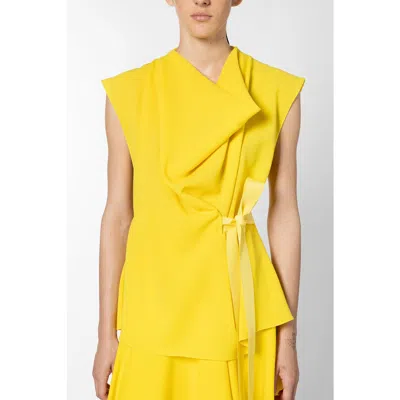 Roksanda Hica Crepe Draped Top In Yellow