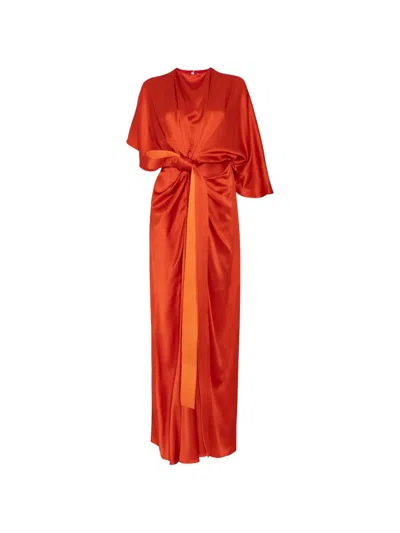 Roksanda Hierys Maxikleid Aus Seidensatin Mit Knoten In Red