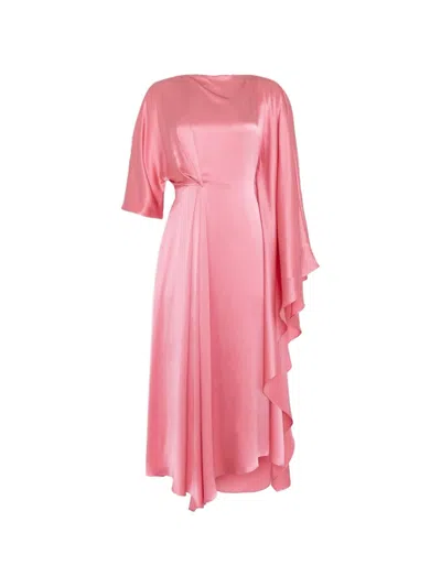 Roksanda Ida Asymmetric Dress In 粉色