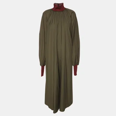 Pre-owned Roksanda Ilincic Green Cotton Long Sleeve Maxi Dress L