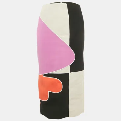 Pre-owned Roksanda Ilincic Roksanda Multicolor Colorblock Crepe Pencil Skirt S
