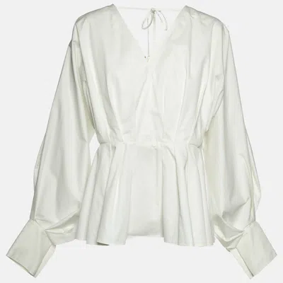 Roksanda Ilincic White Cotton Pleated Blouse