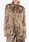 Roksanda Juniper Feather Print Shirt In Gold