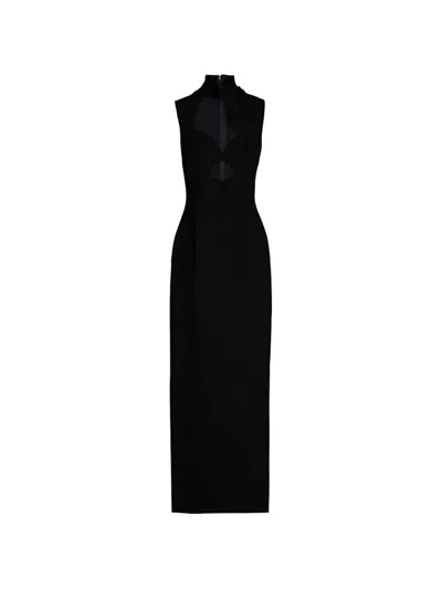 Roksanda Kamaria Cutout Crepe Maxi Dress In Black